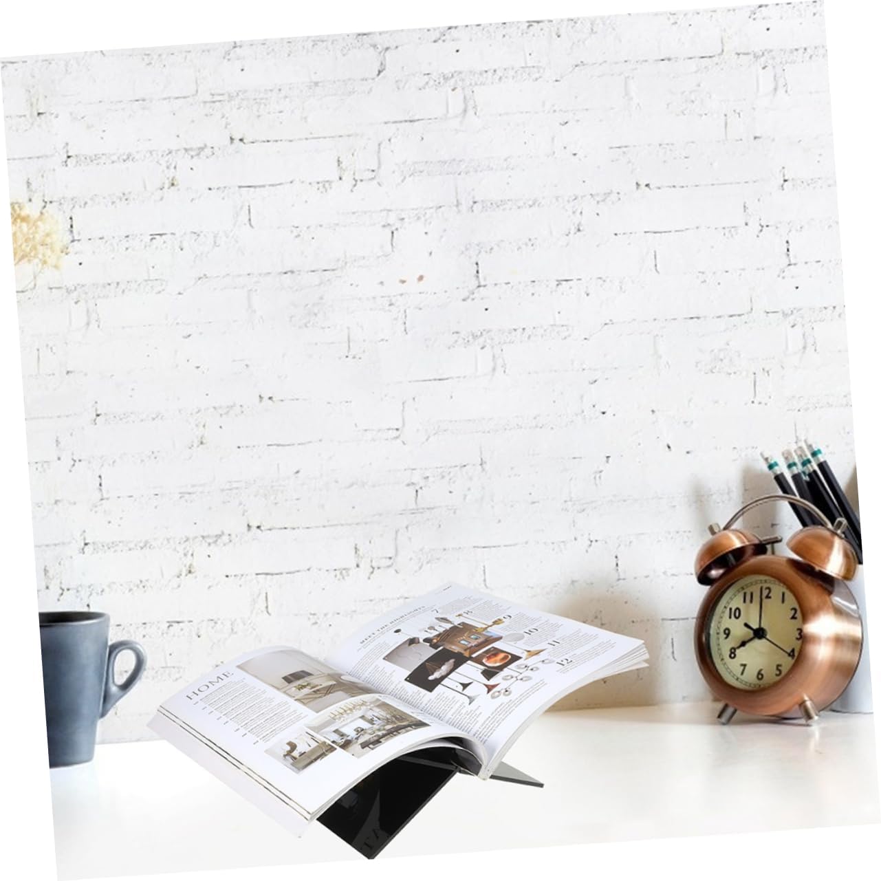 ORFOFE Minimalist Acrylic Book Holder for Cookbooks and Magazines 1