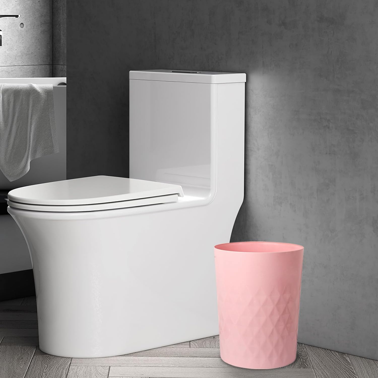 JiatuA 3 Pack Small Trash Cans with Bags - Pink