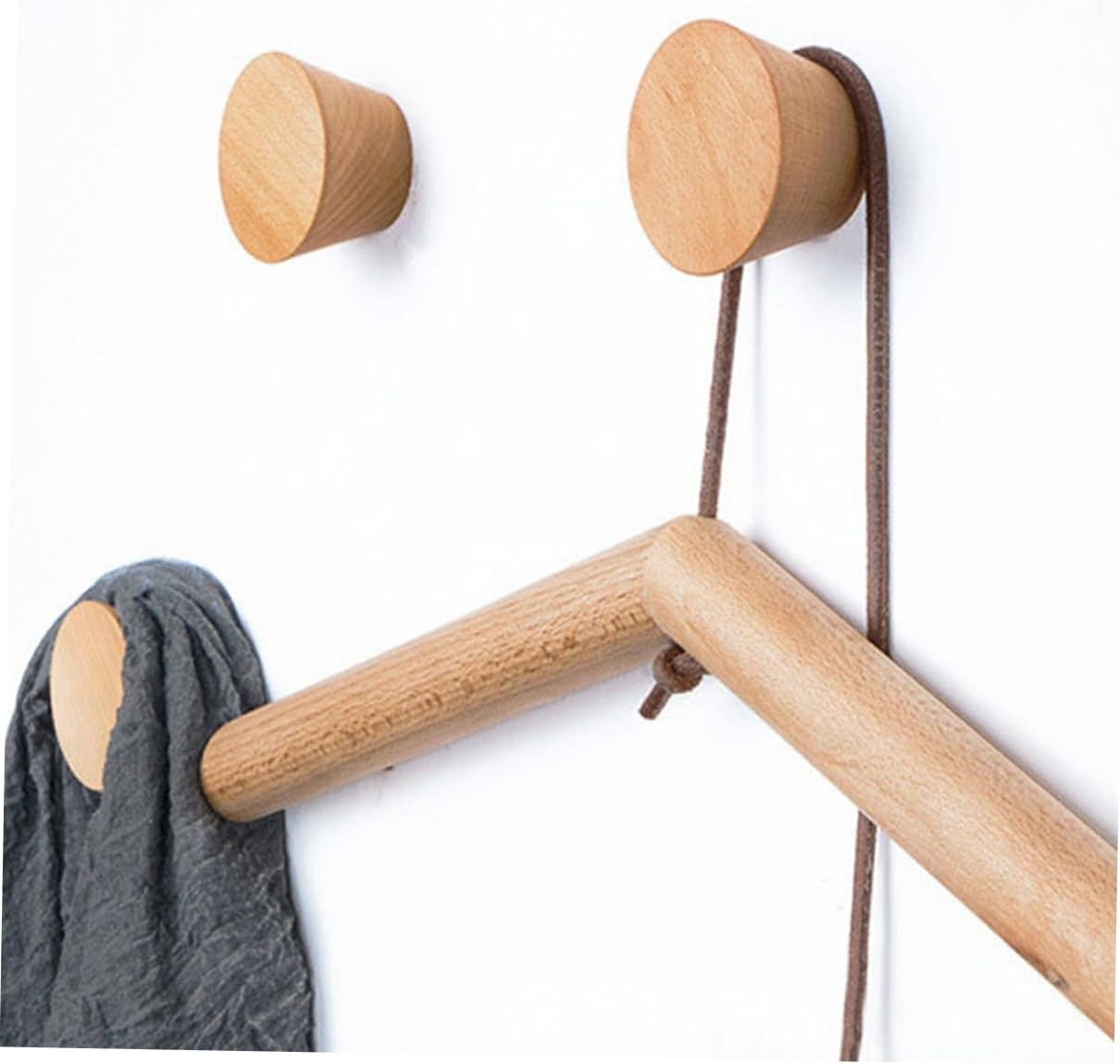 3pcs Wooden Coat Hook Modern Wall Organizer