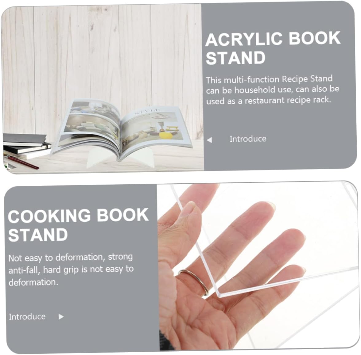 HOOTNEE Acrylic Book Stand for Cookbooks and Magazines