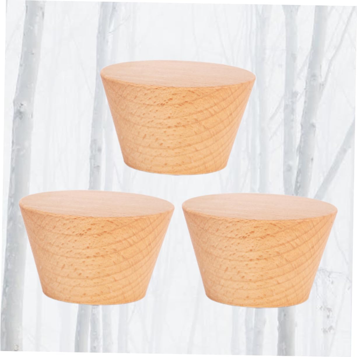 3Pcs Beech Wooden Wall Hooks Space-Saving Storage Organizer