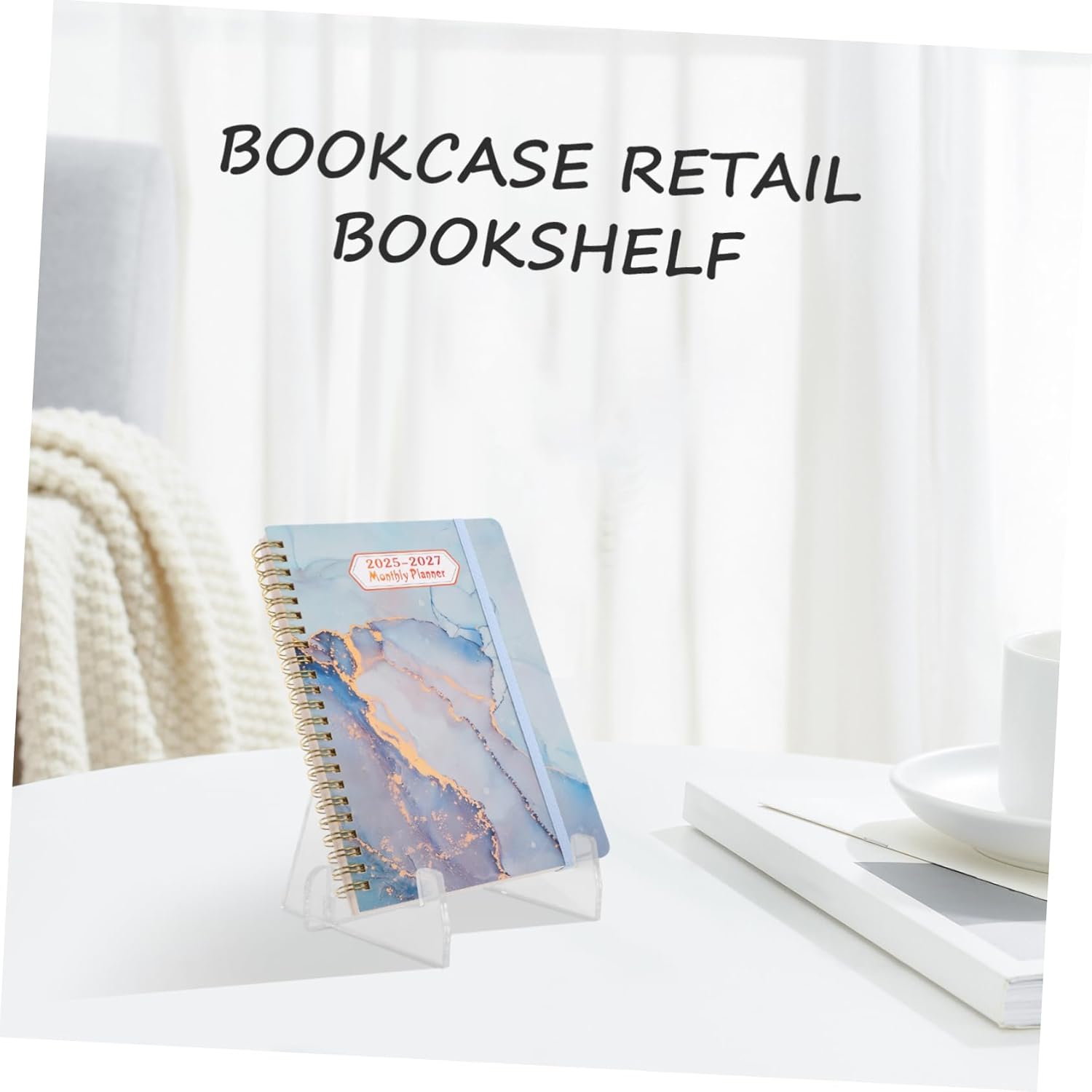Adjustable Acrylic Bookstand for Cooking Books CDs and More