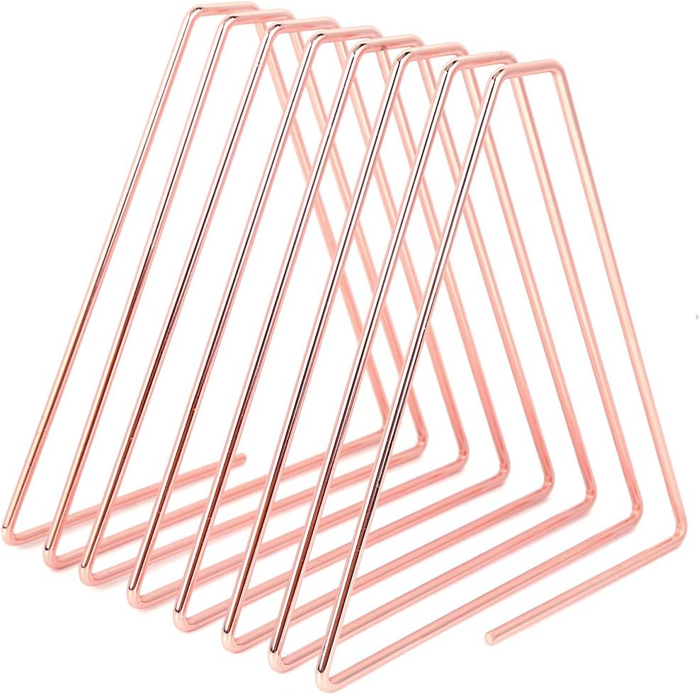 Gsycle Adjustable Bookends with Organizer Holder for Home Office Rose Gold