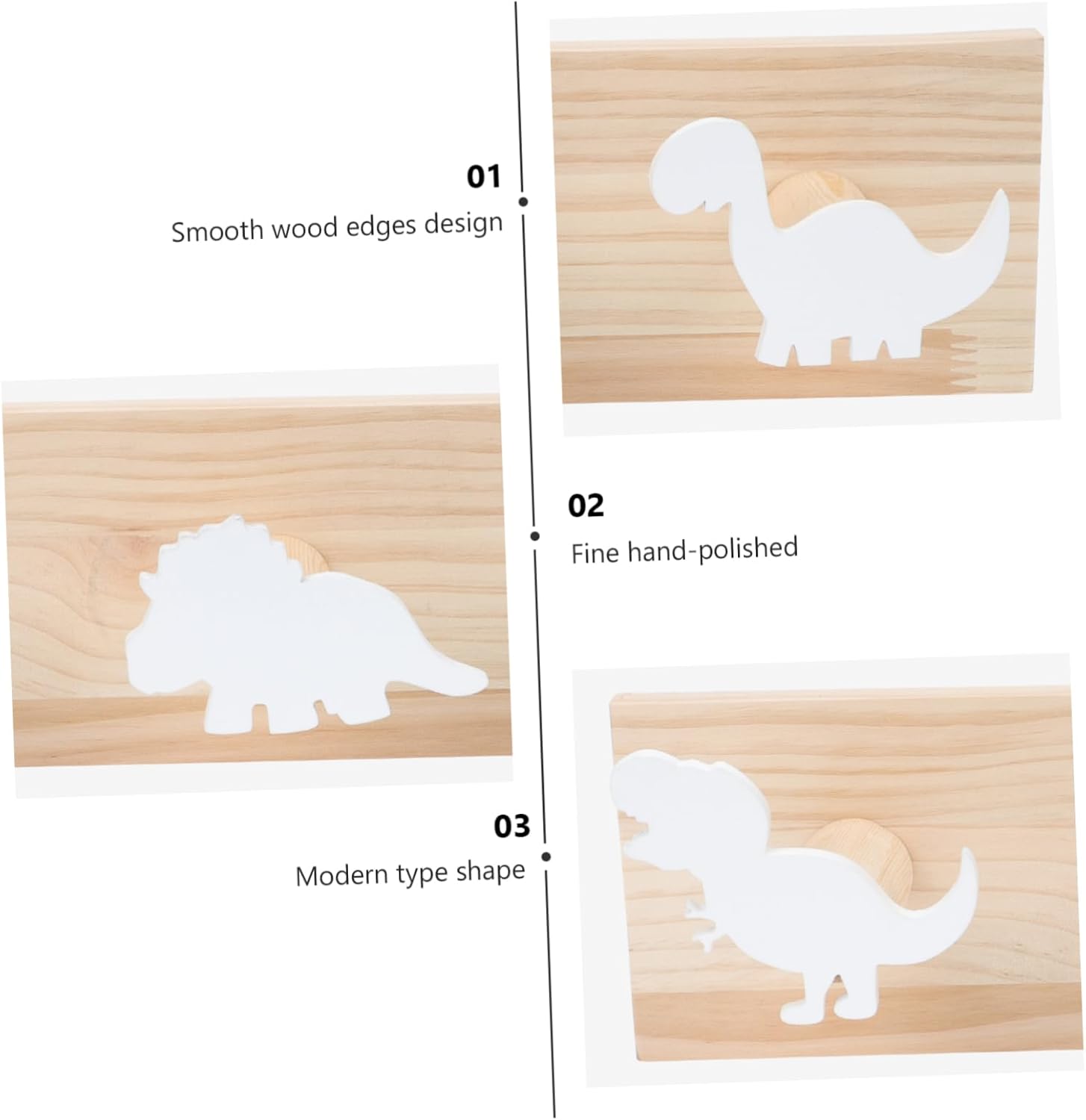 PRETYZOOM Dinosaur Wooden Hook Coat Hat Hanger