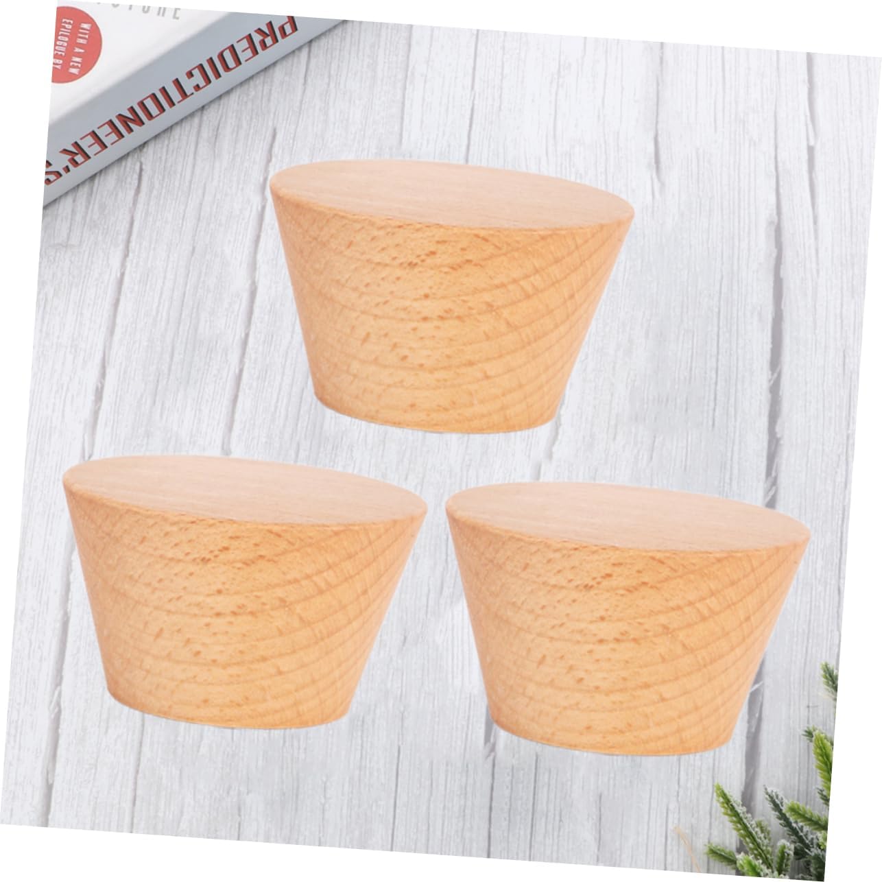 Healifty 3pcs Beech Wooden Wall Hooks