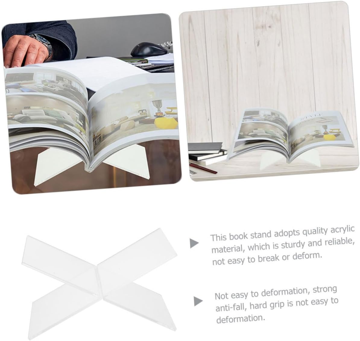 FUNOMOCYA Acrylic Cookbook Stand with Stable Base