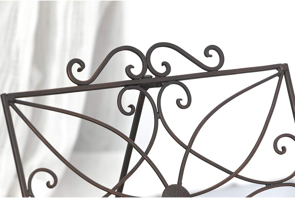 Jemeni Bronze Cookbook Stand with Scrollwork Design