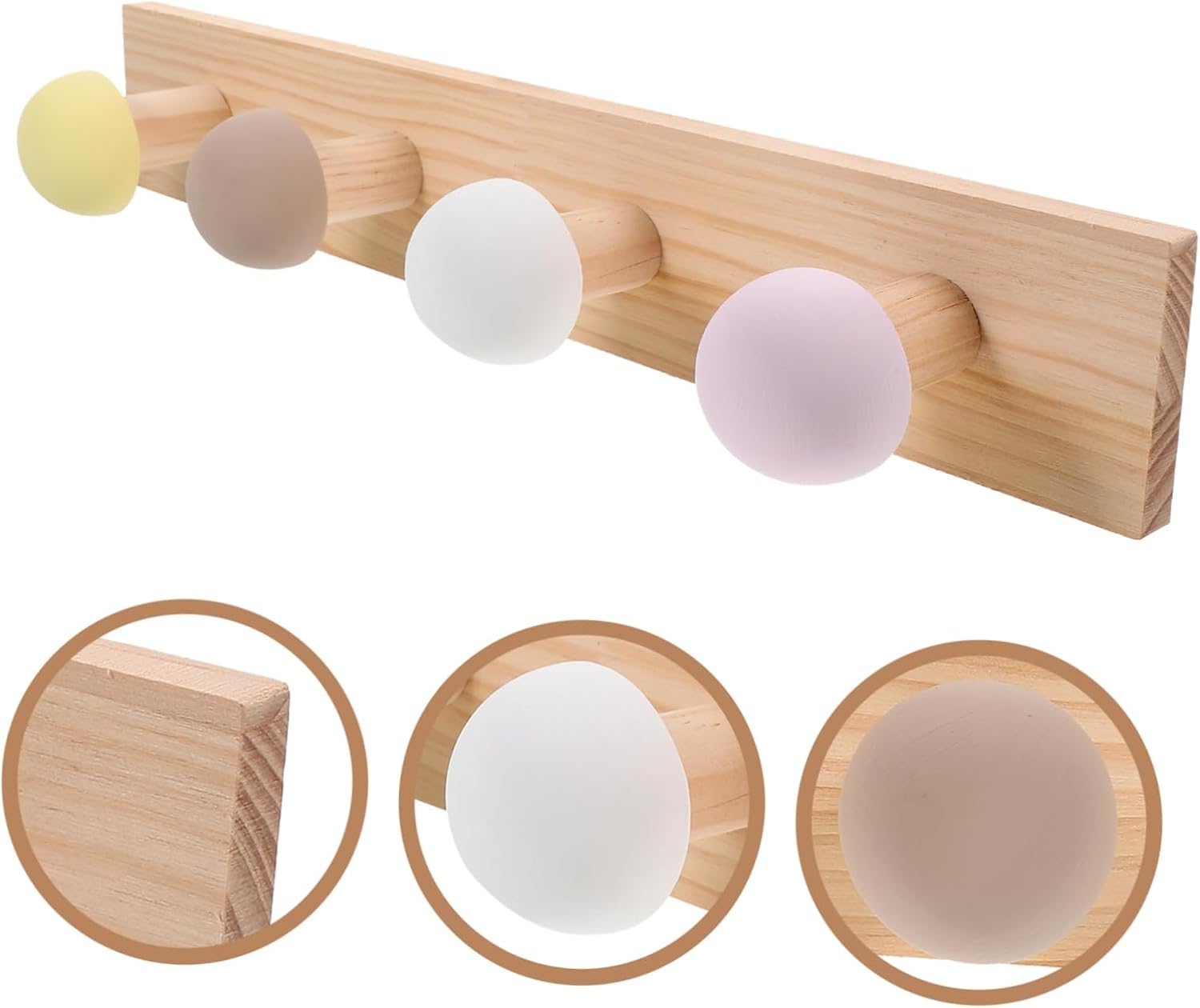 1set Wooden Wall Hook Heavy Duty Sturdy for Bathroom Living Room Office