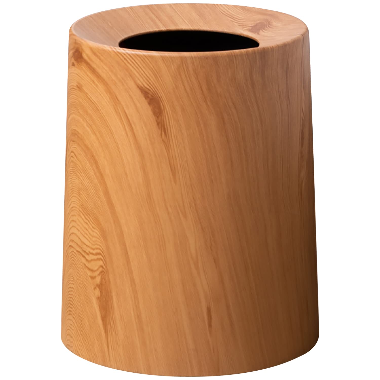 Trashaholic Anti Spill Nordic Wood Grain Waste Basket 32Gal