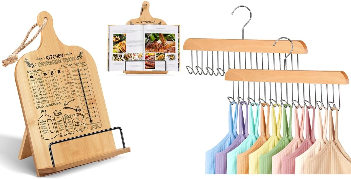 Fitnice CookBook Stand and Bra Hanger Set Bamboo