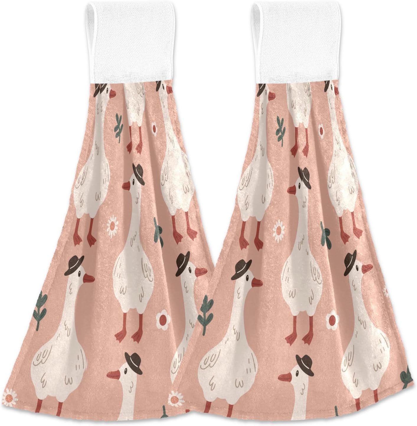 OTVEE Cute Goose Pattern Kitchen Towels 2 Pieces