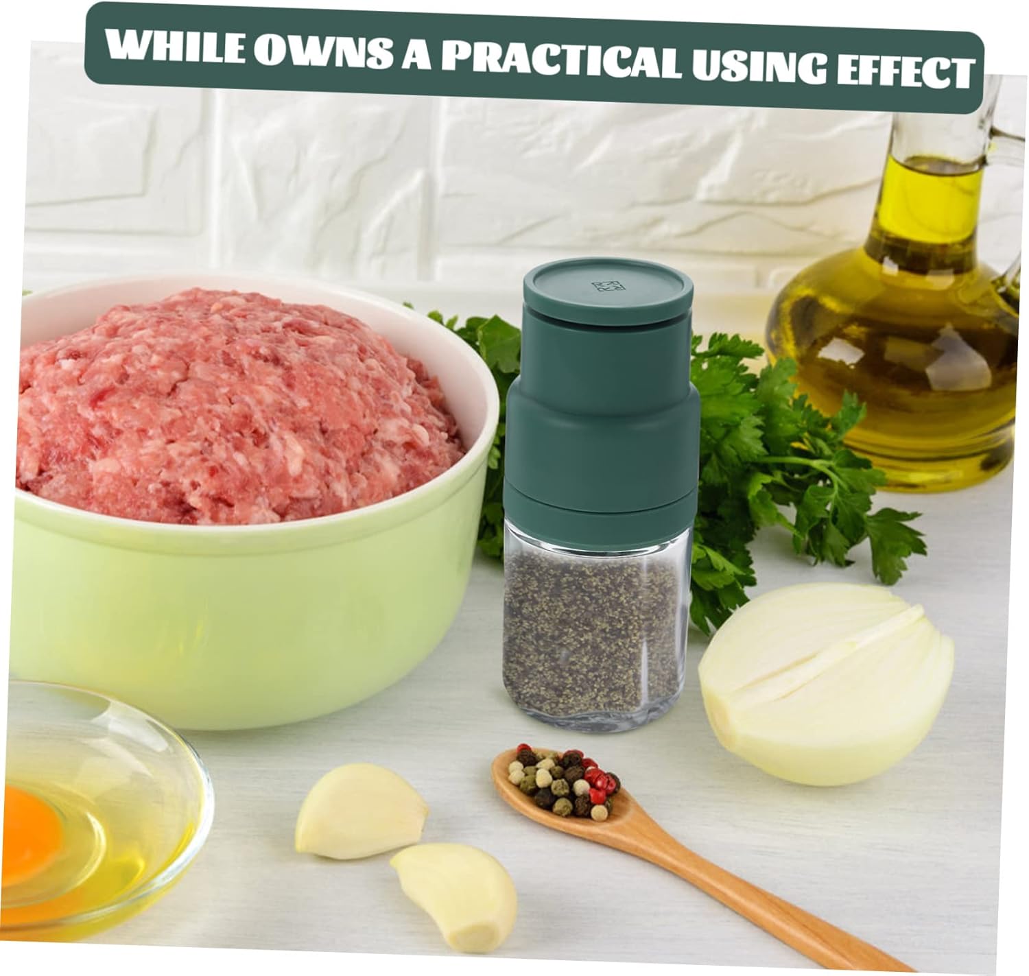 WATIIFUFU Manual Pepper Mill Salt Shaker Set