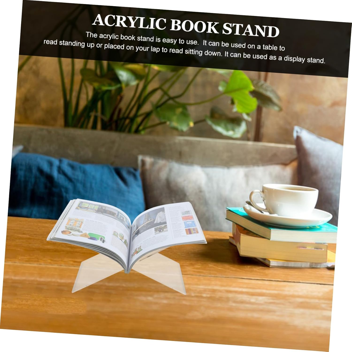 1 Set Acrylic Book Stand for Kitchen and Office