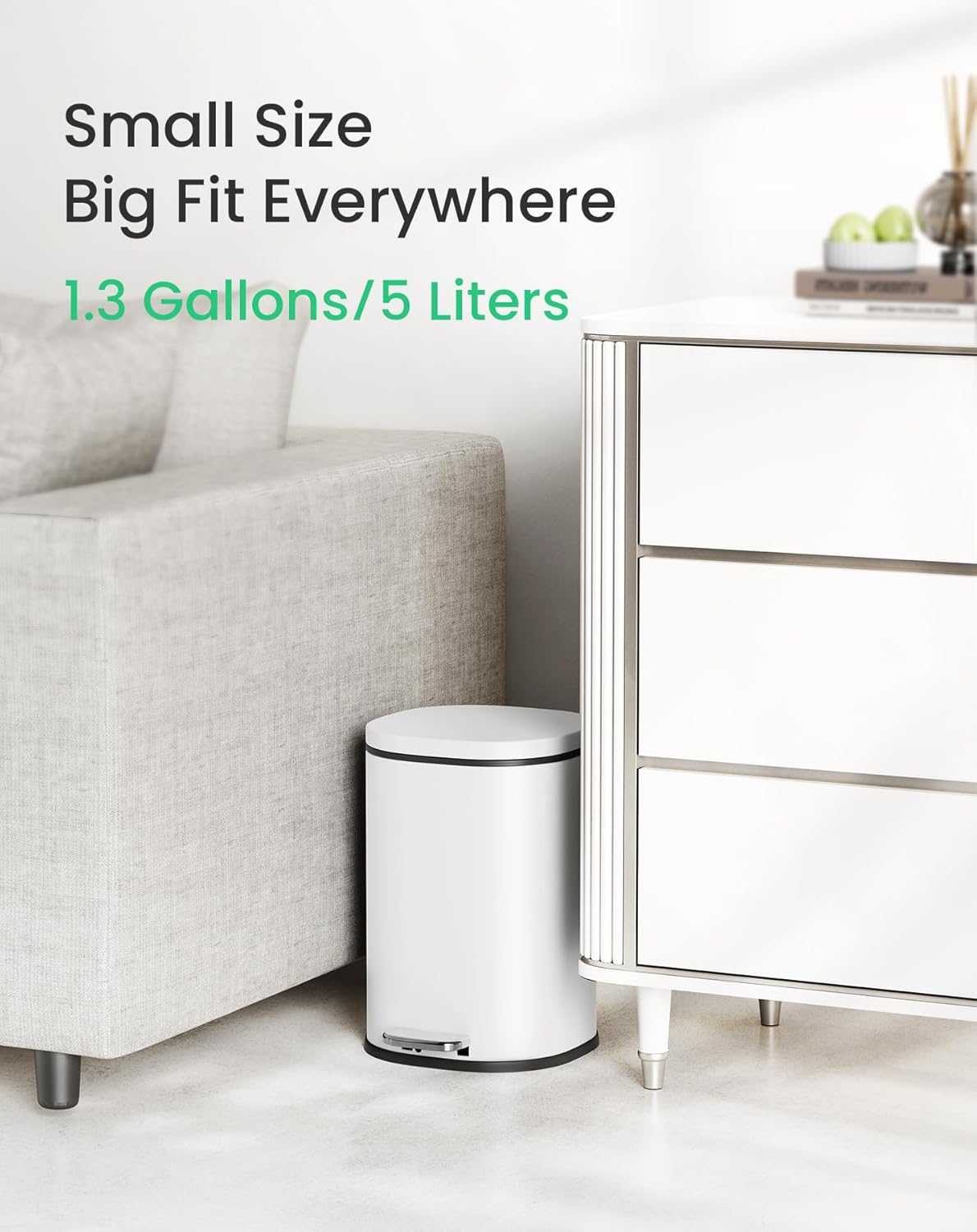 Cesun 13 Gallon Metal Trash Can with Foot Pedal