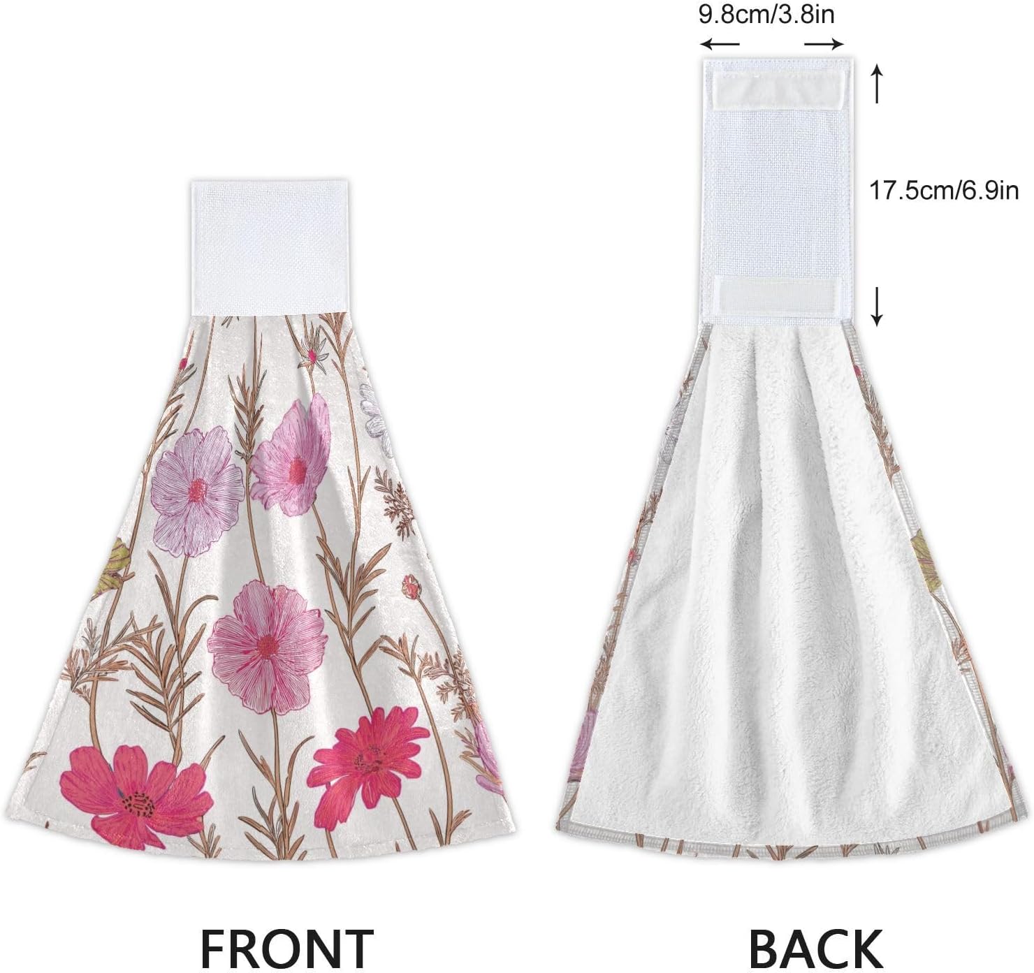 OTVEE Floral Pattern Kitchen Towels 2 Pieces