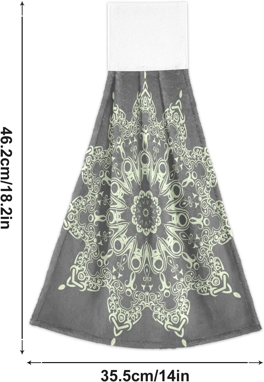 Vnurnrn Hand Towels Set 2 Pcs Elegant Mandala Design