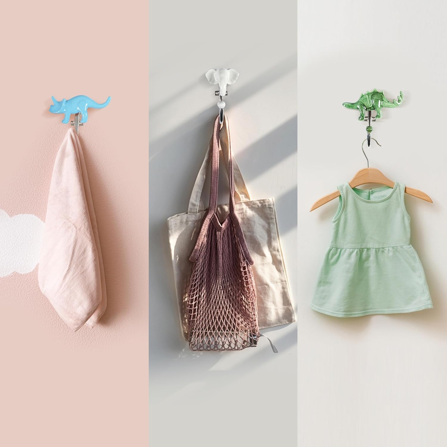 Alpha Living Home - Ceramic Wall Hooks Set of 3 Animal Shaped