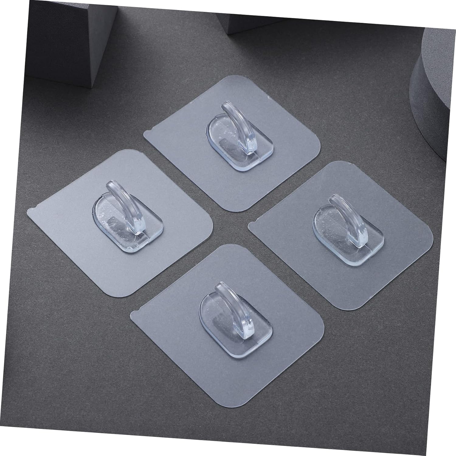 HOMSFOU 30pcs Self-Adhesive Wall Hooks for Kitchen Bathroom Living Room