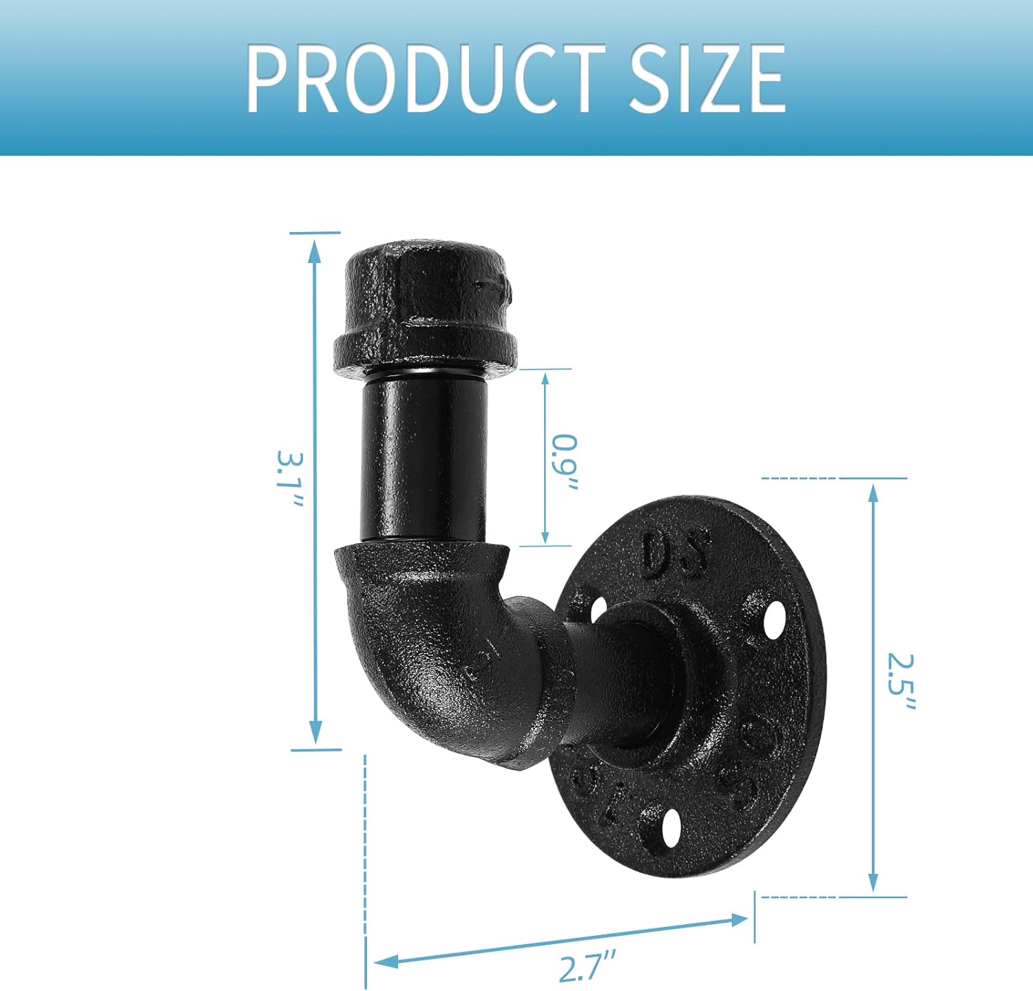 Home TZH 3 Pack Black Towel Hooks for Bathroom