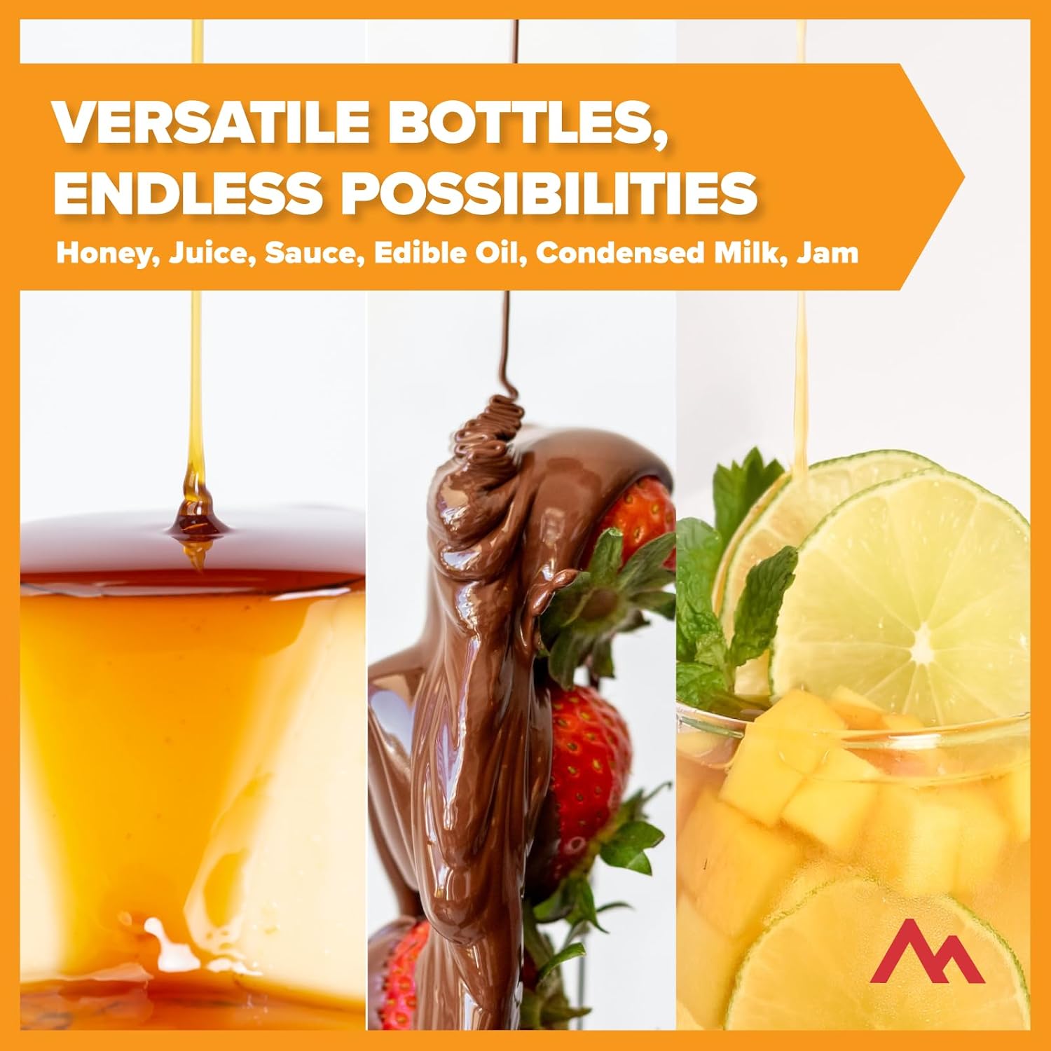 Pinnacle Mercantile Refillable Honey Bottles 12oz Pack of 6