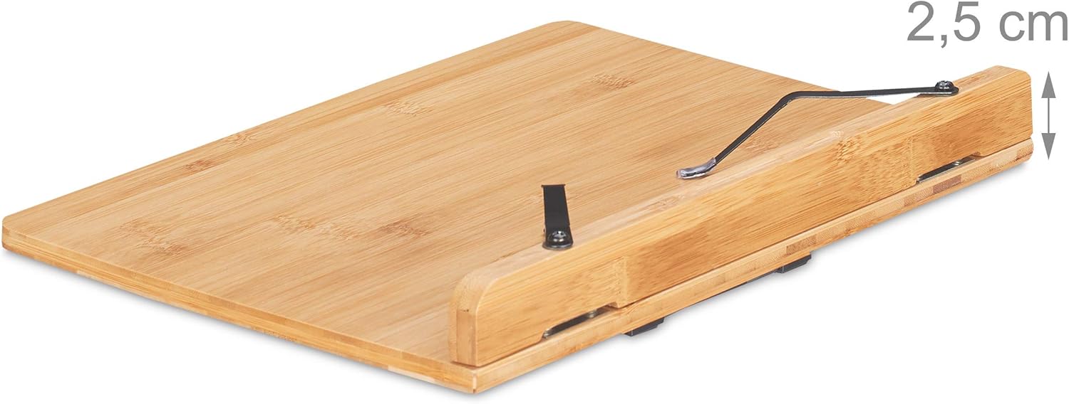 Relaxdays Bamboo Adjustable Cookbook Stand 1