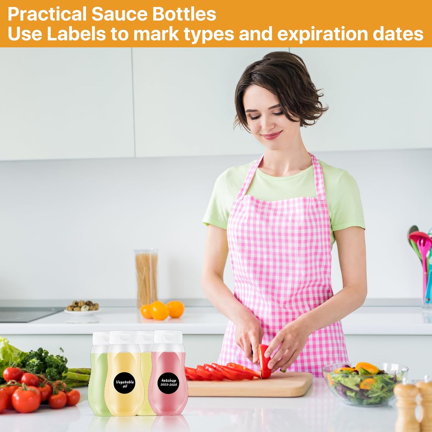 Akamino 9 Pcs Condiment Squeeze Bottles with Flip Top