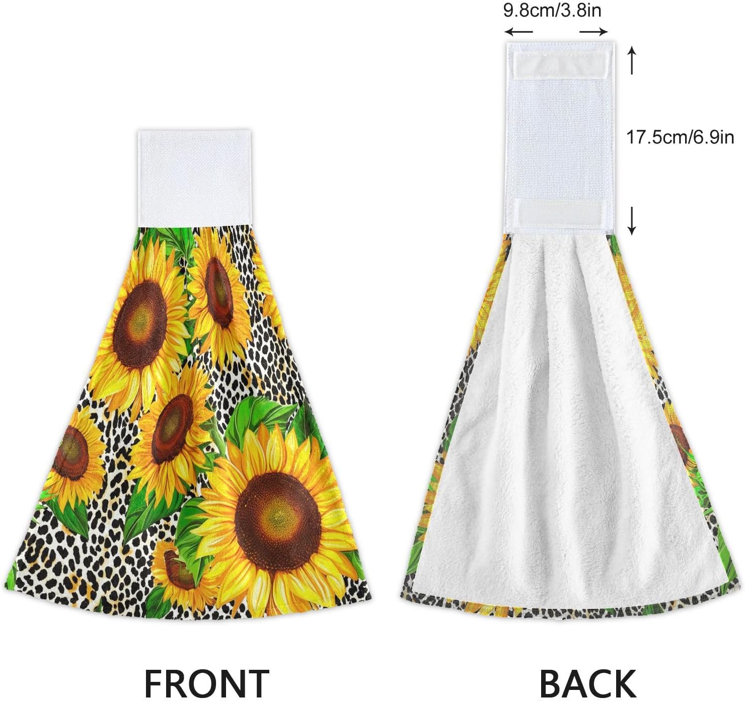 RPLIFE Vibrant Sunflowers Dish Towels Set of 2 with Hanging Loops