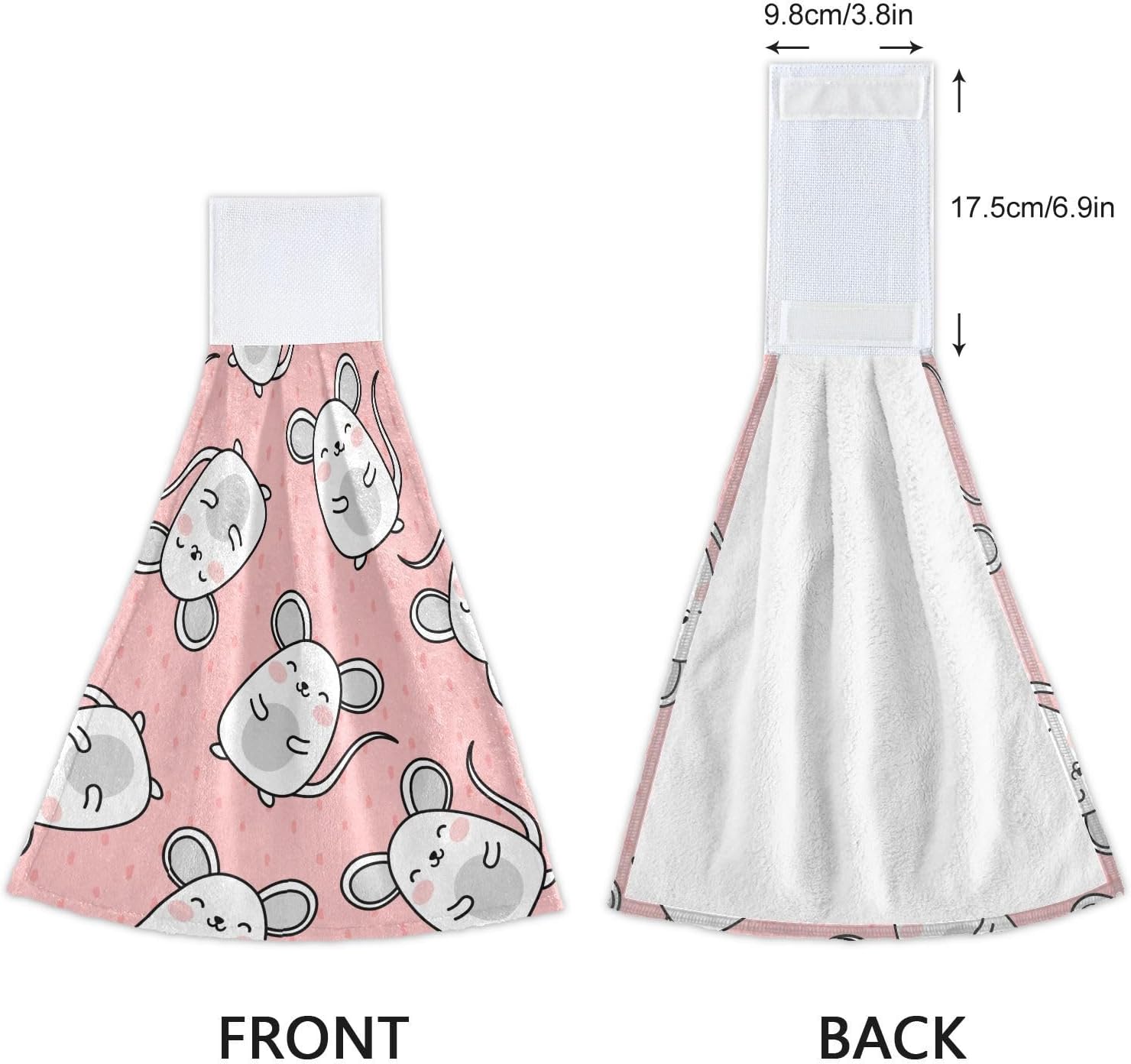 OTVEE Cute Mouse Pattern Kitchen Towels 2 Pieces