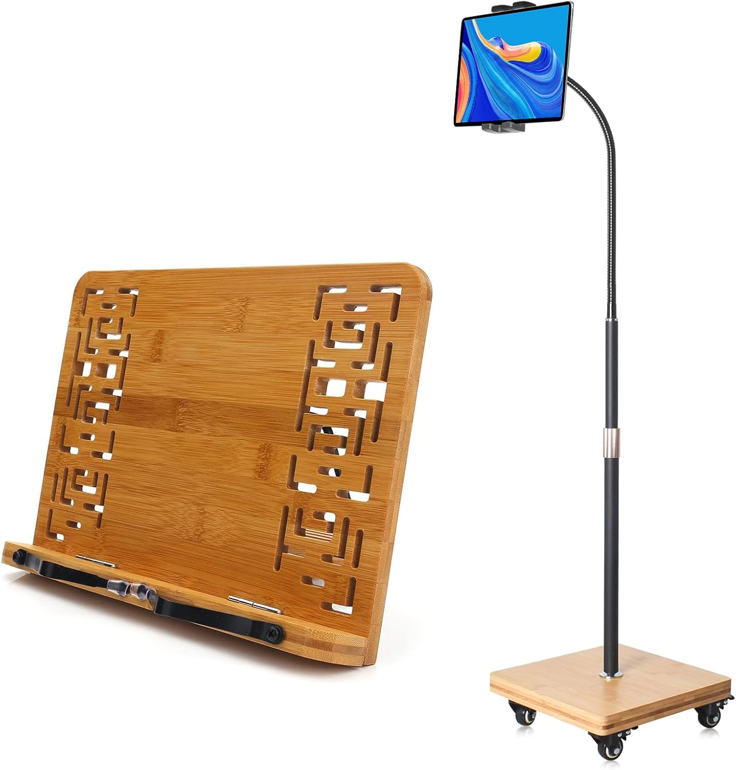 Wishacc Cookbook Stand with Tablet Floor Stand