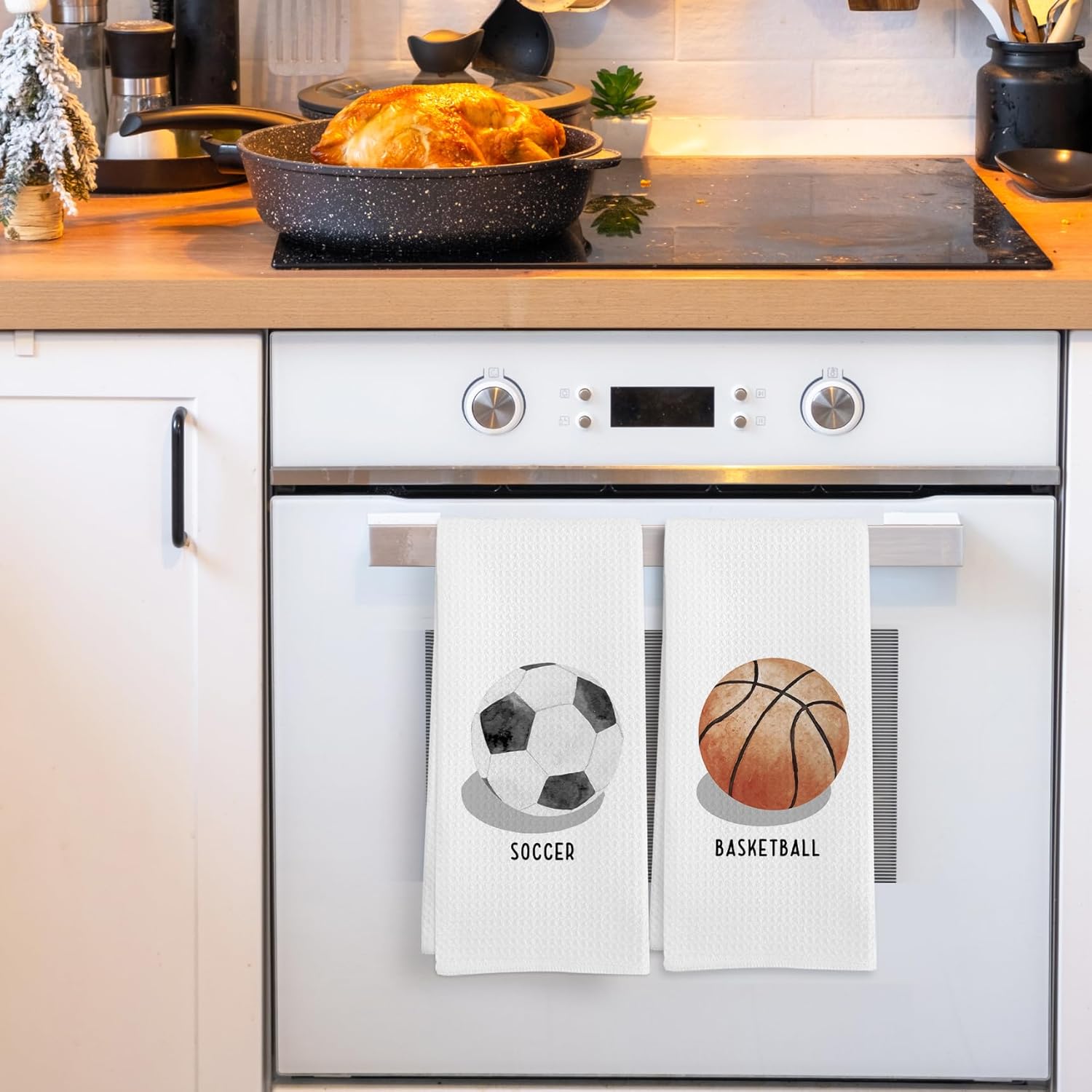 Boys Sports Towels Set of 4 - Basketball Soccer Baseball Football 16x24 Inch