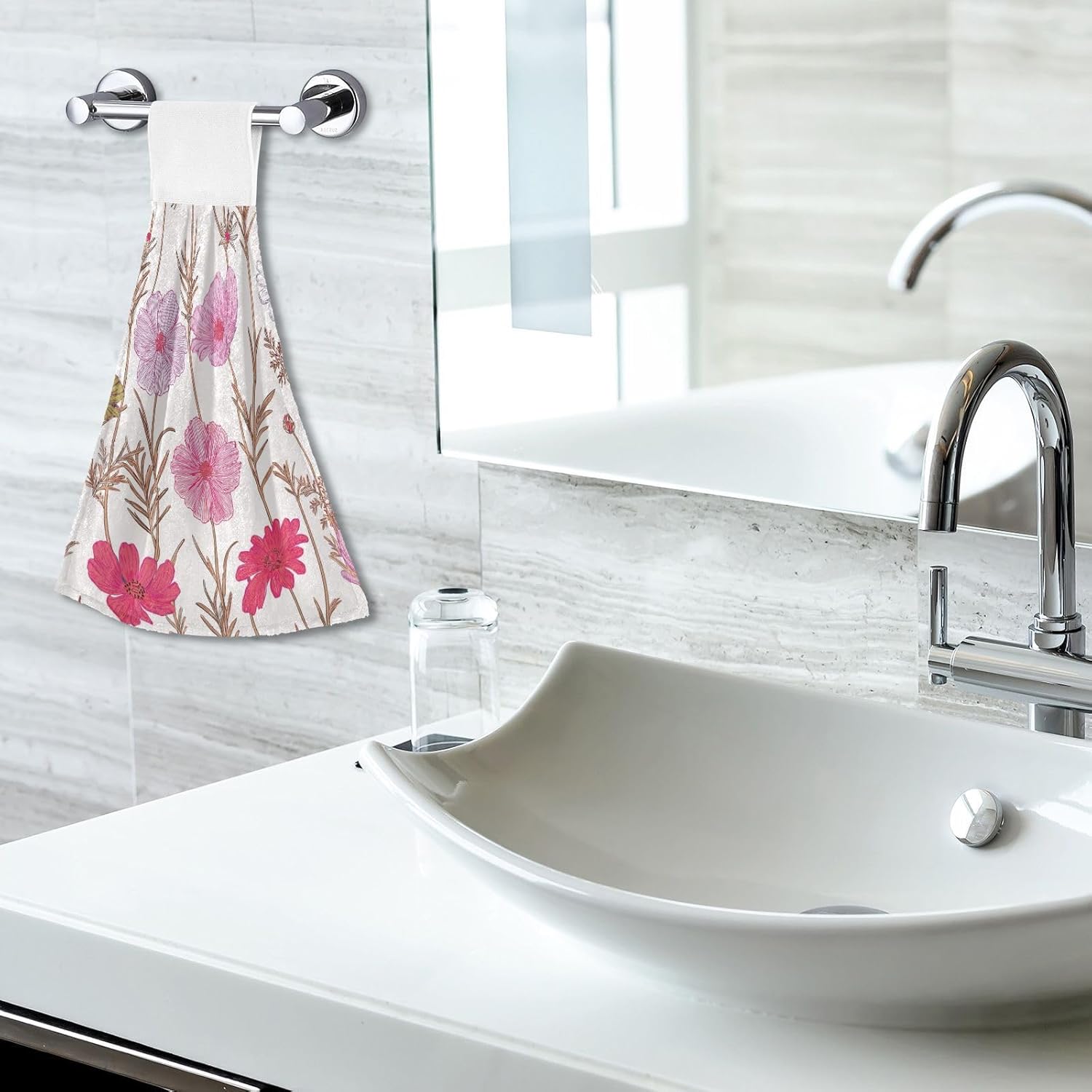 OTVEE Floral Pattern Kitchen Towels 2 Pieces