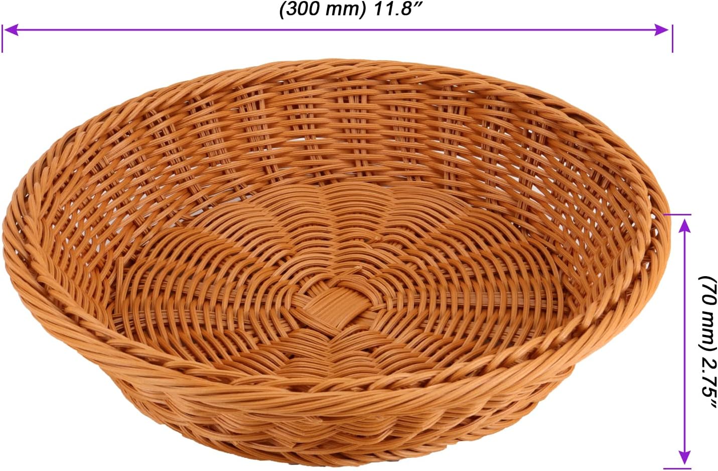 JAPCHET 4 Pack 12 Inch Wicker Bread Baskets