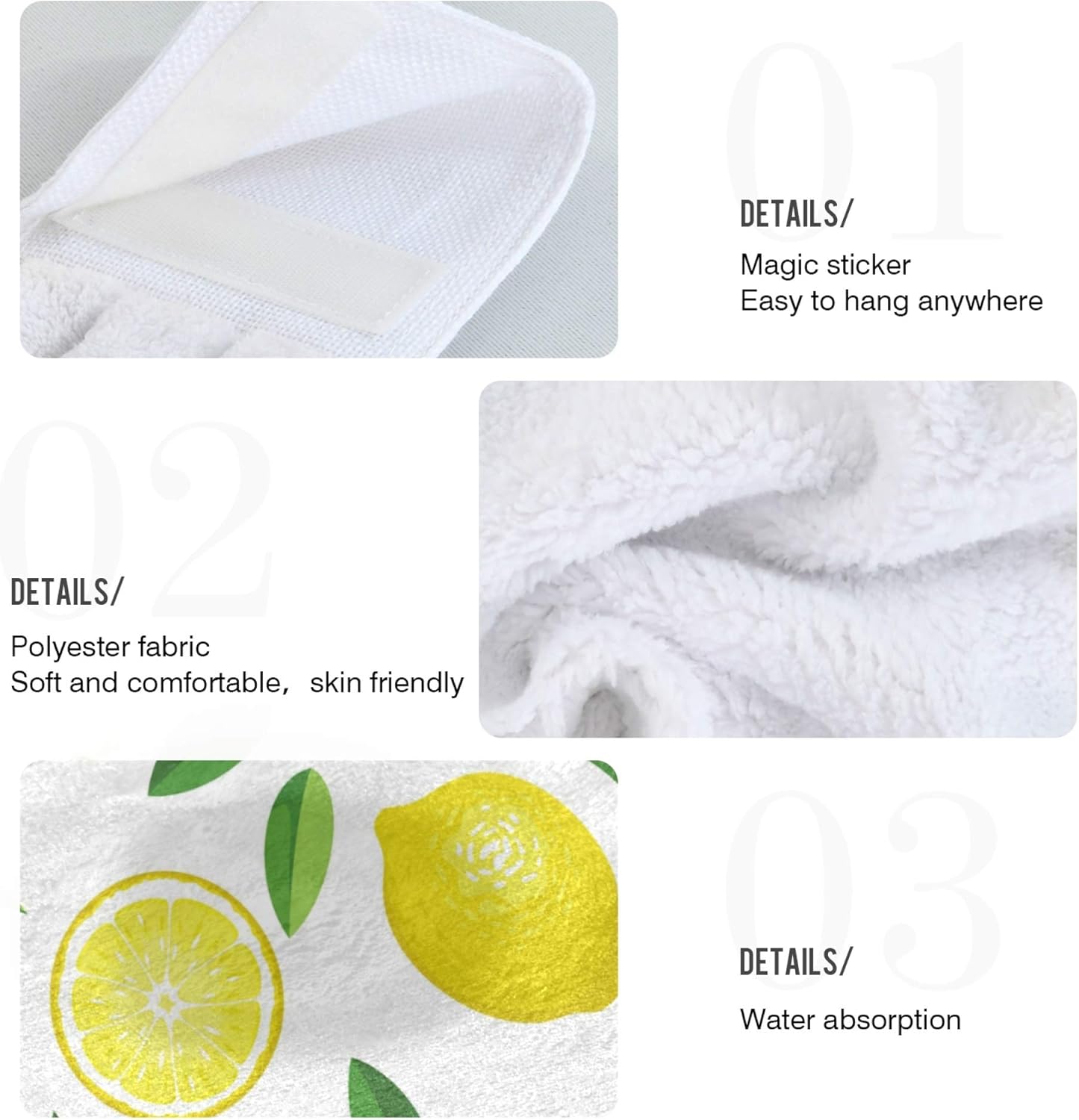 Aslsiy Summer Fresh Lemons Kitchen Towel Set of 2
