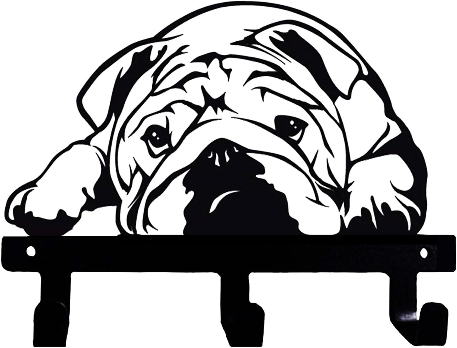 English Bulldog Lazy Resting Wall Hook for Leash and Coats
