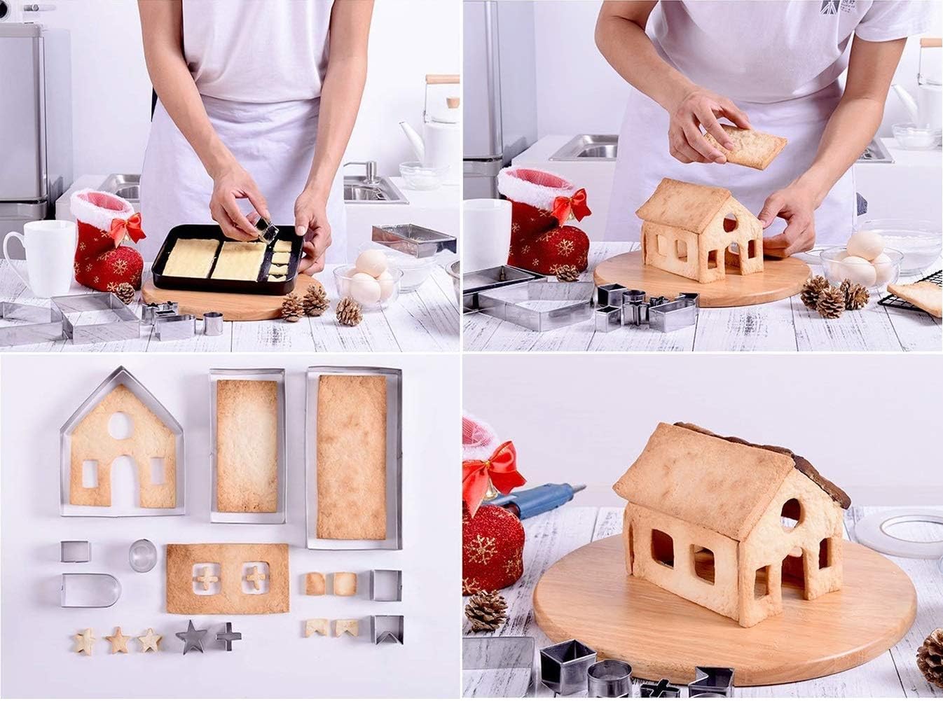 SAKOLLA 18 PCS 3D Stainless Steel Cookie Cutter Set