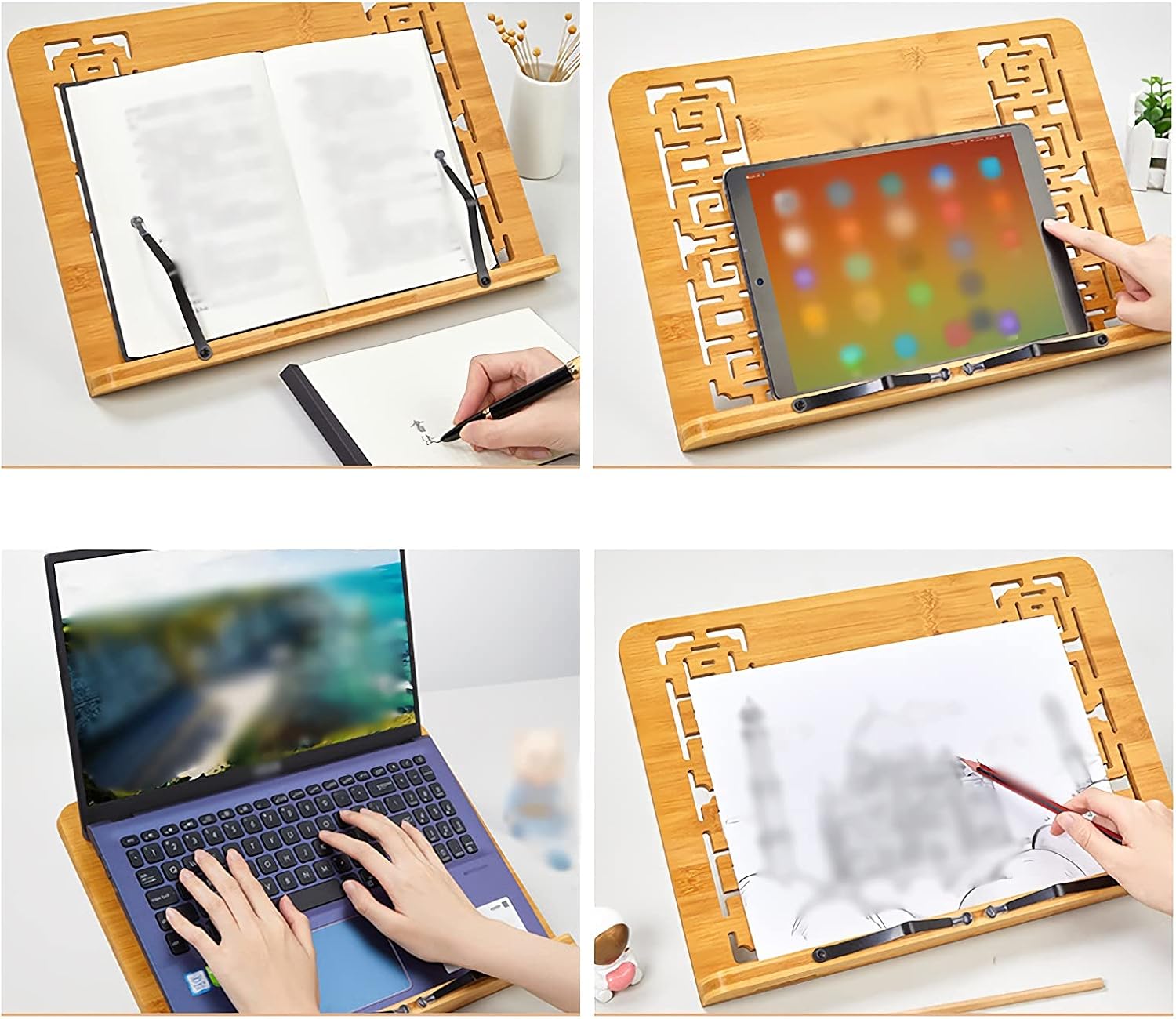 Foldable Cookbook Stand with Adjustable Angles