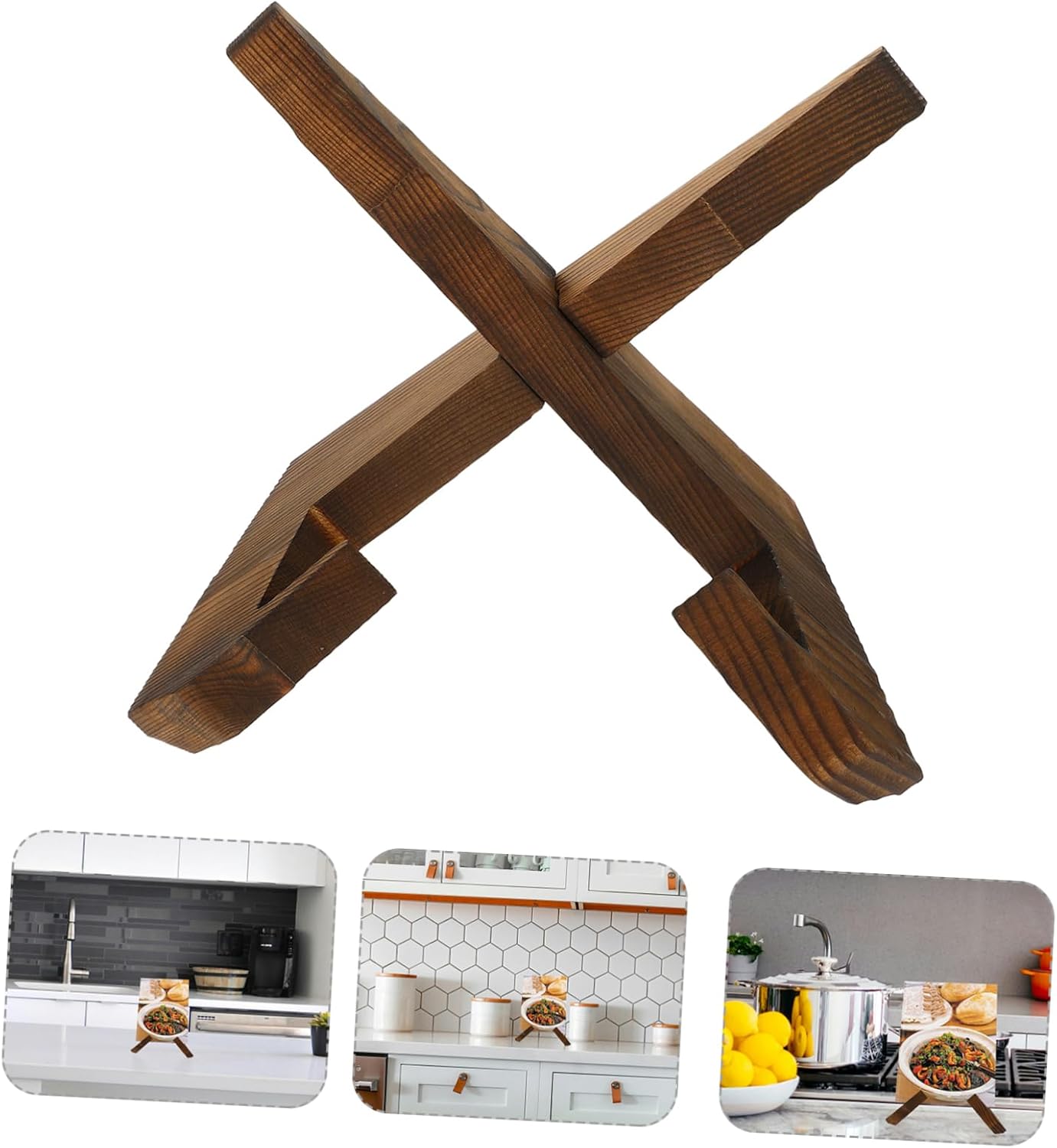 Wooden Cookbook Stand for Kitchen and Office Use