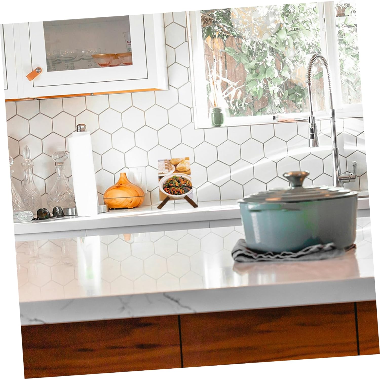 Wooden Cookbook Stand for Kitchen and Office Use
