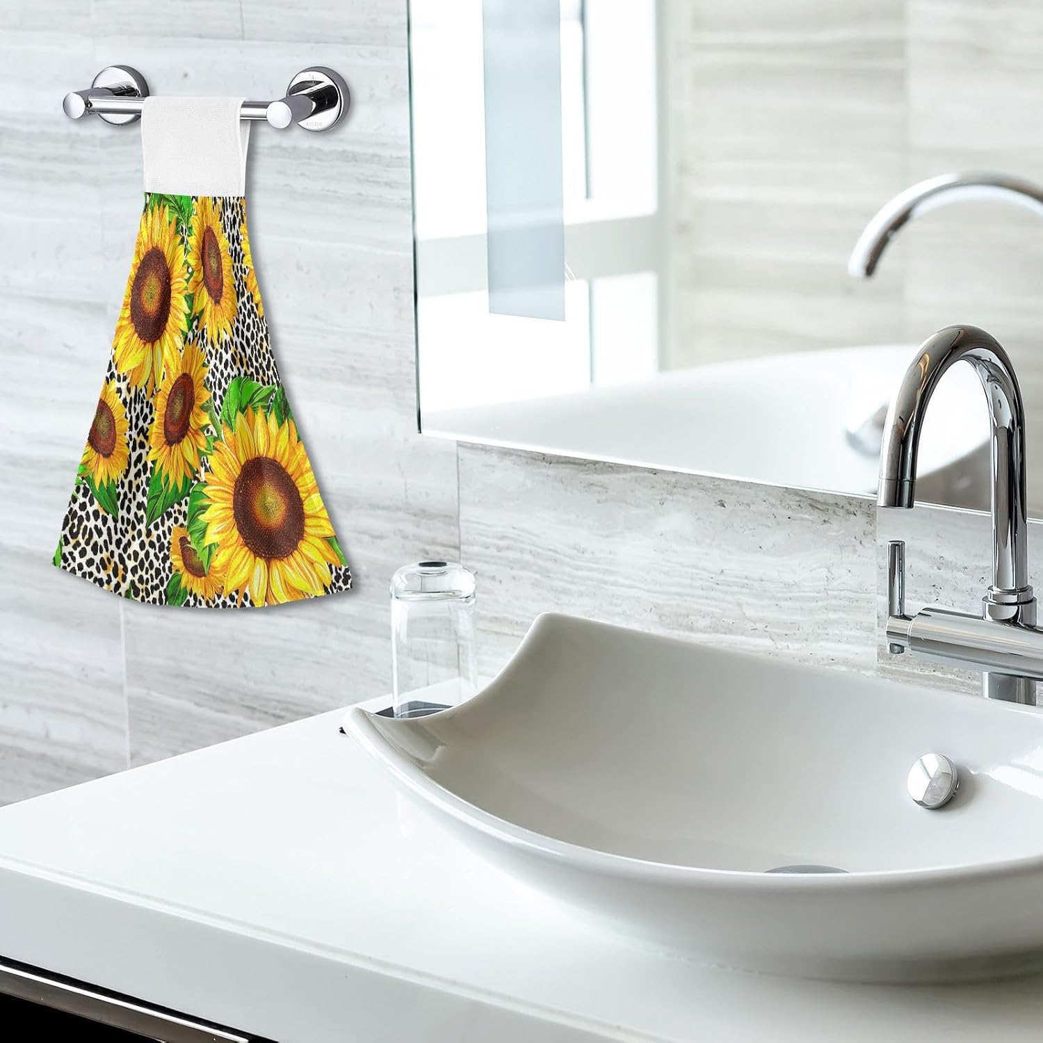 RPLIFE Vibrant Sunflowers Dish Towels Set of 2 with Hanging Loops