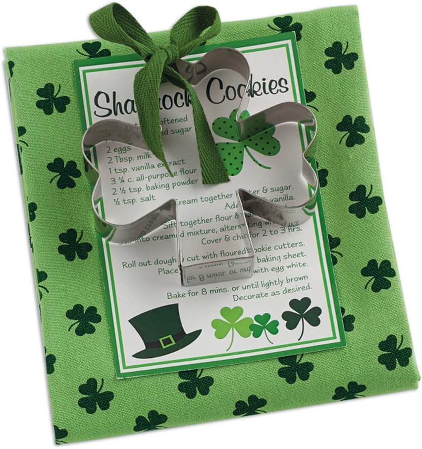 DII St Patricks Day Dish Towel Cookie Cutter Set 1