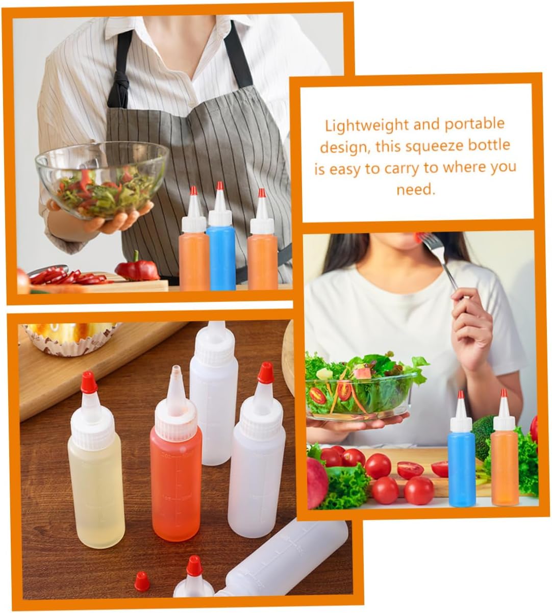 VOSAREA 15PCS Mini Condiment Squeeze Bottles