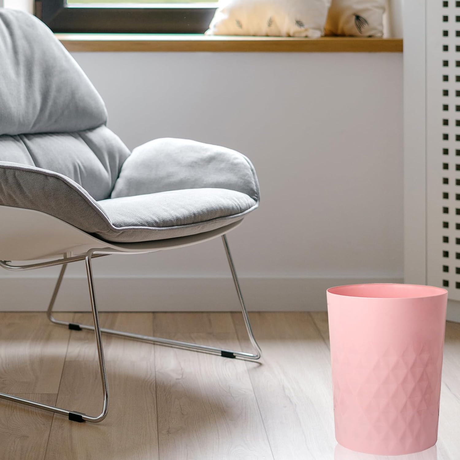 JiatuA 3 Pack Small Trash Cans with Bags - Pink