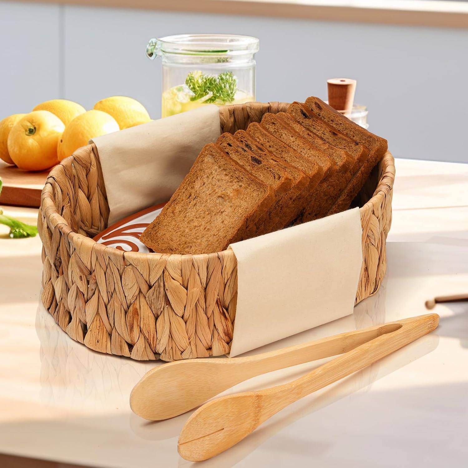 DRXX FEXE Bread Warmer Basket with Stone 1