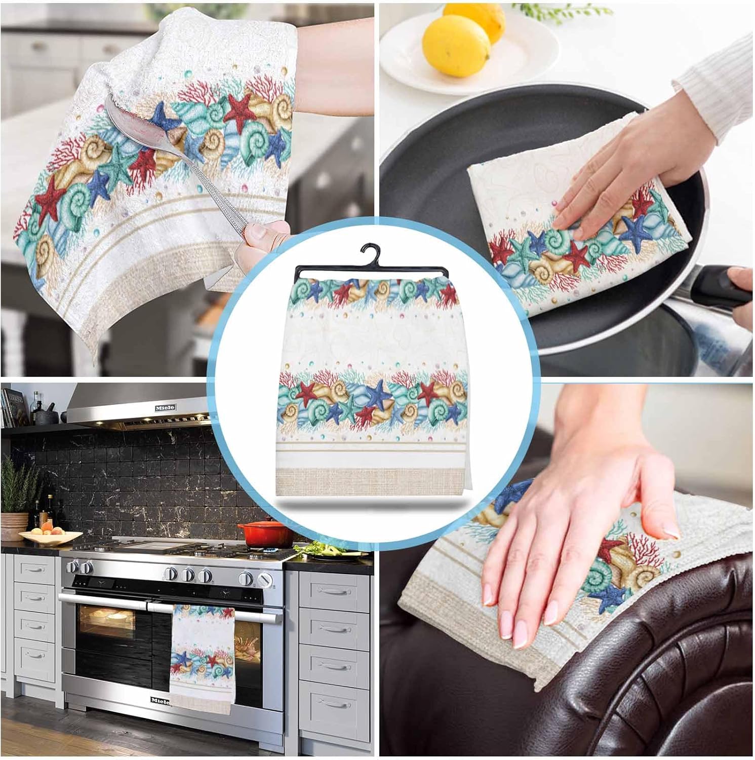 ZOE GARDEN Coastal Starfish Kitchen Towel 18x28