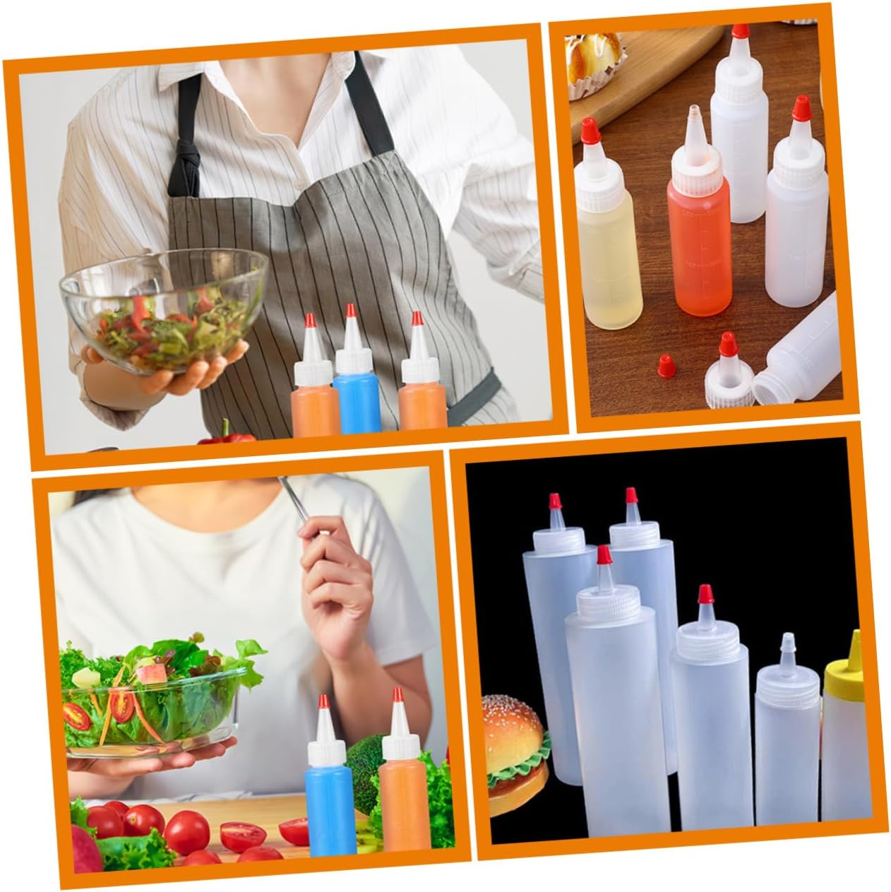 VOSAREA 15PCS Mini Condiment Squeeze Bottles