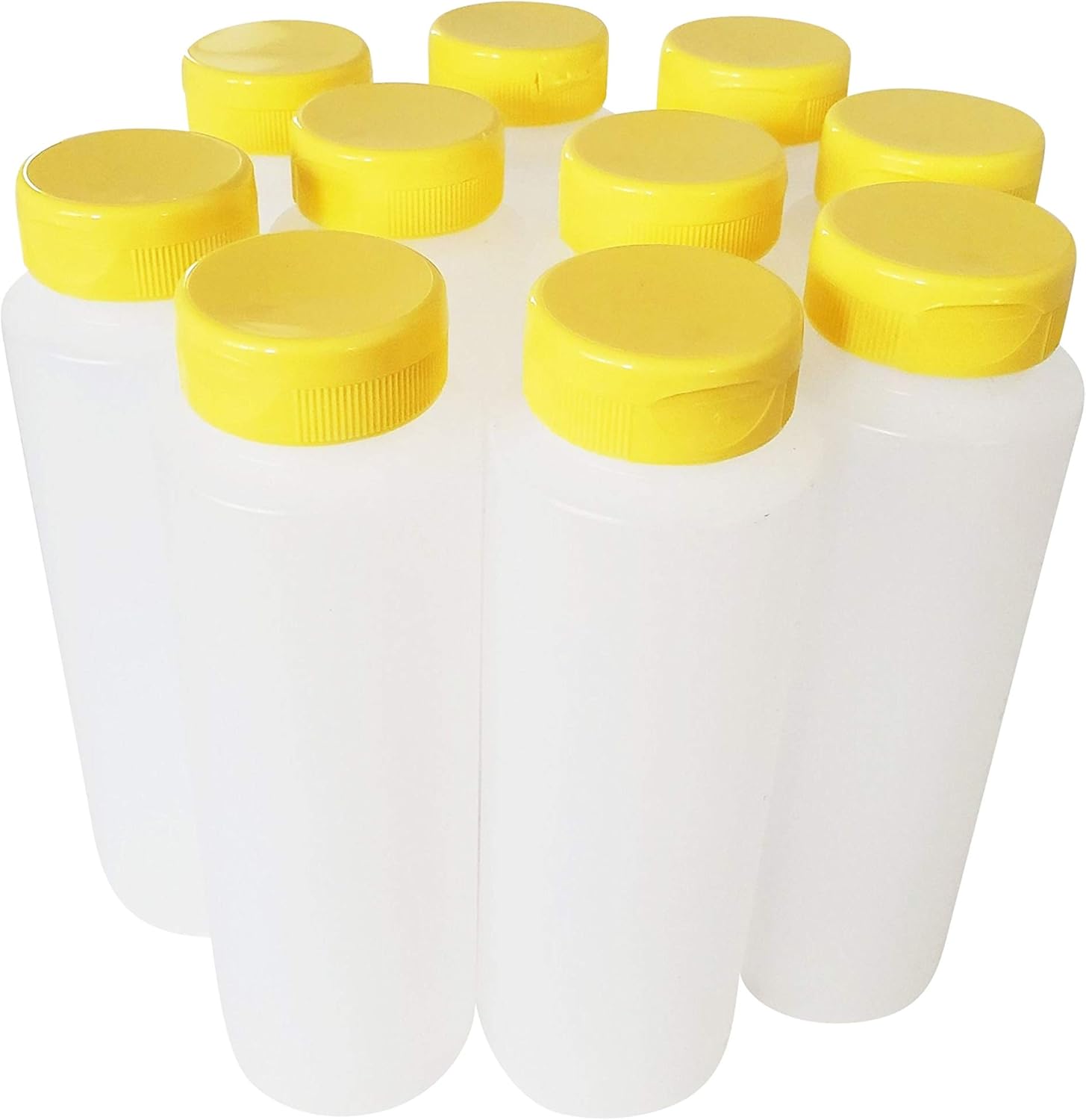 8oz HDPE Squeeze Bottles with Flip Top Caps Pack of 10