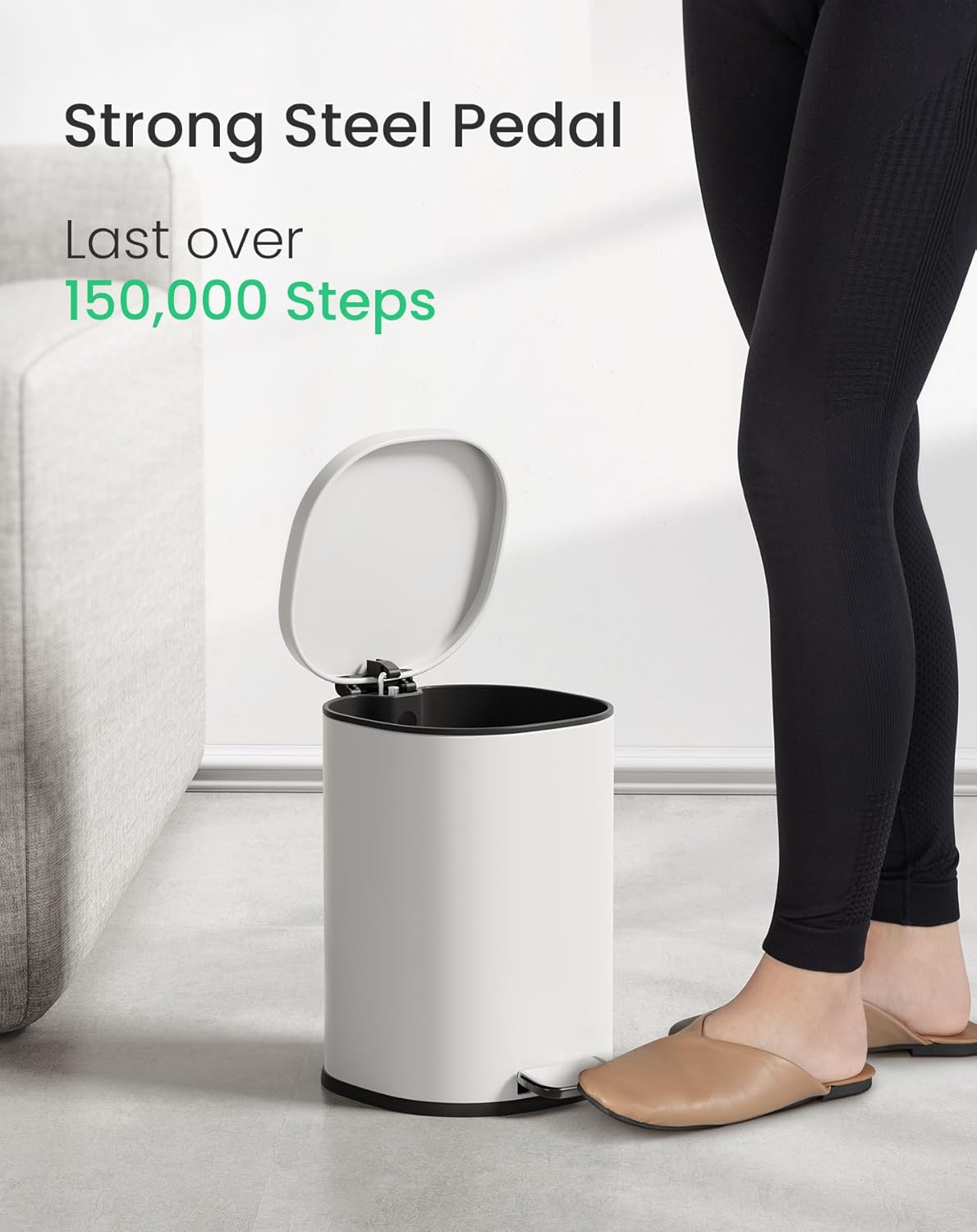Cesun 13 Gallon Metal Trash Can with Foot Pedal