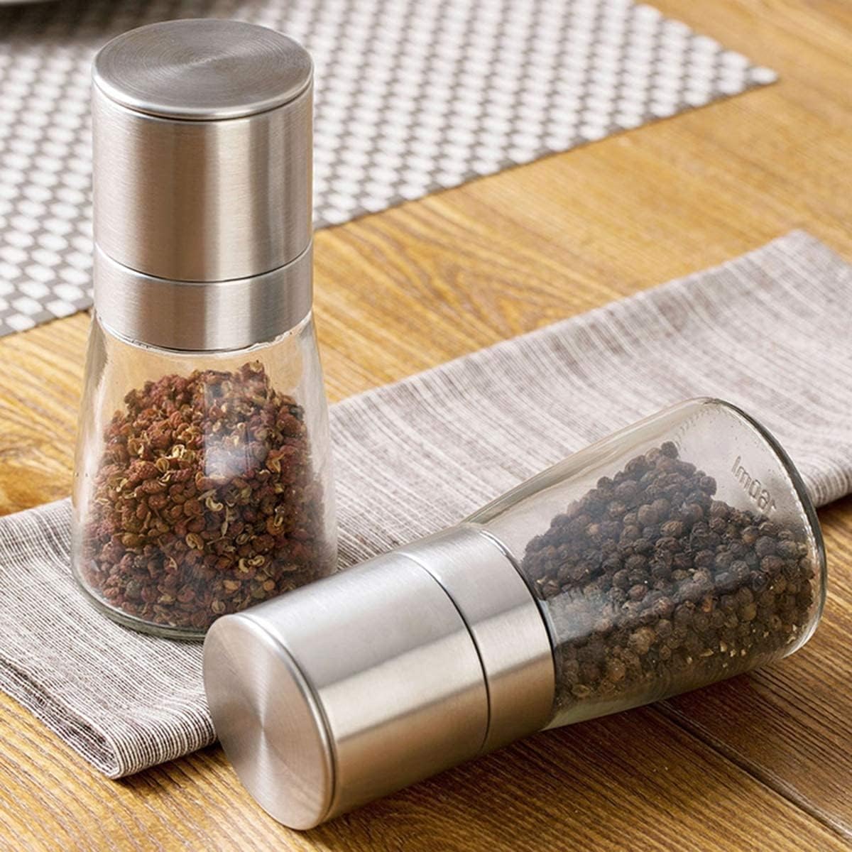 Adjustable Spice Grinder Set - Stainless Steel Ceramic