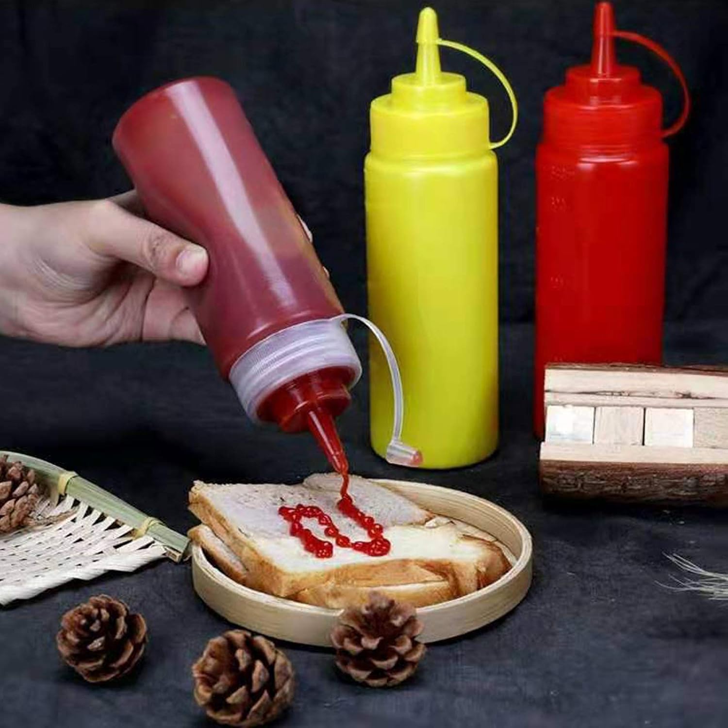 NF Yellow Condiment Squeeze Bottle for Kitchen