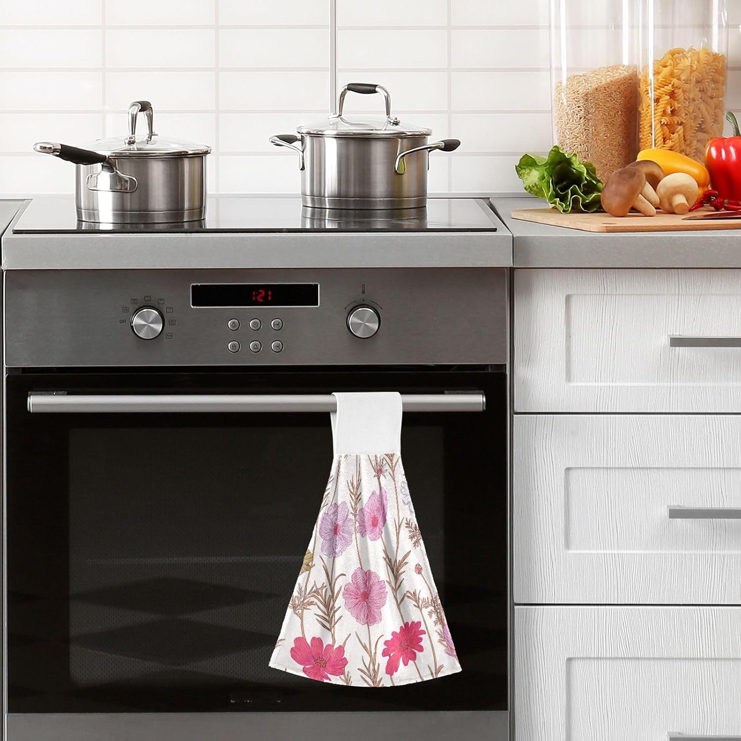 OTVEE Floral Pattern Kitchen Towels 2 Pieces